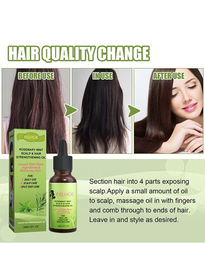 EELHOE Rosemary Mint Scalp& Hair Strengthening Oil,Hair Loss Treatments, Aids against Hair-thining, Hair Regrowth Treatment 59ml - Image 4