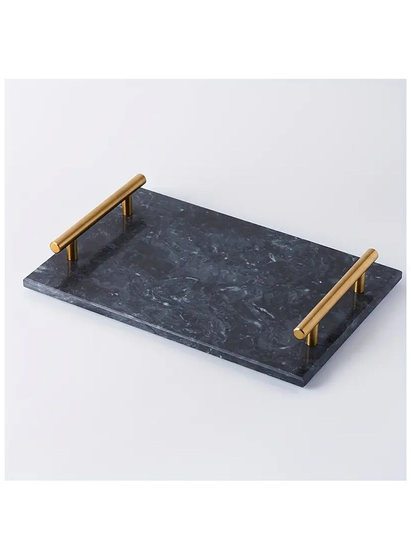 FUKE Elegant Natural Marble Storage Trays for Cosmetics, Jewelry and Home Decor Ideal for Dresser, Bathroom, Kitchen, Coffee Table Organizer, Bathroom Tray - Image 4