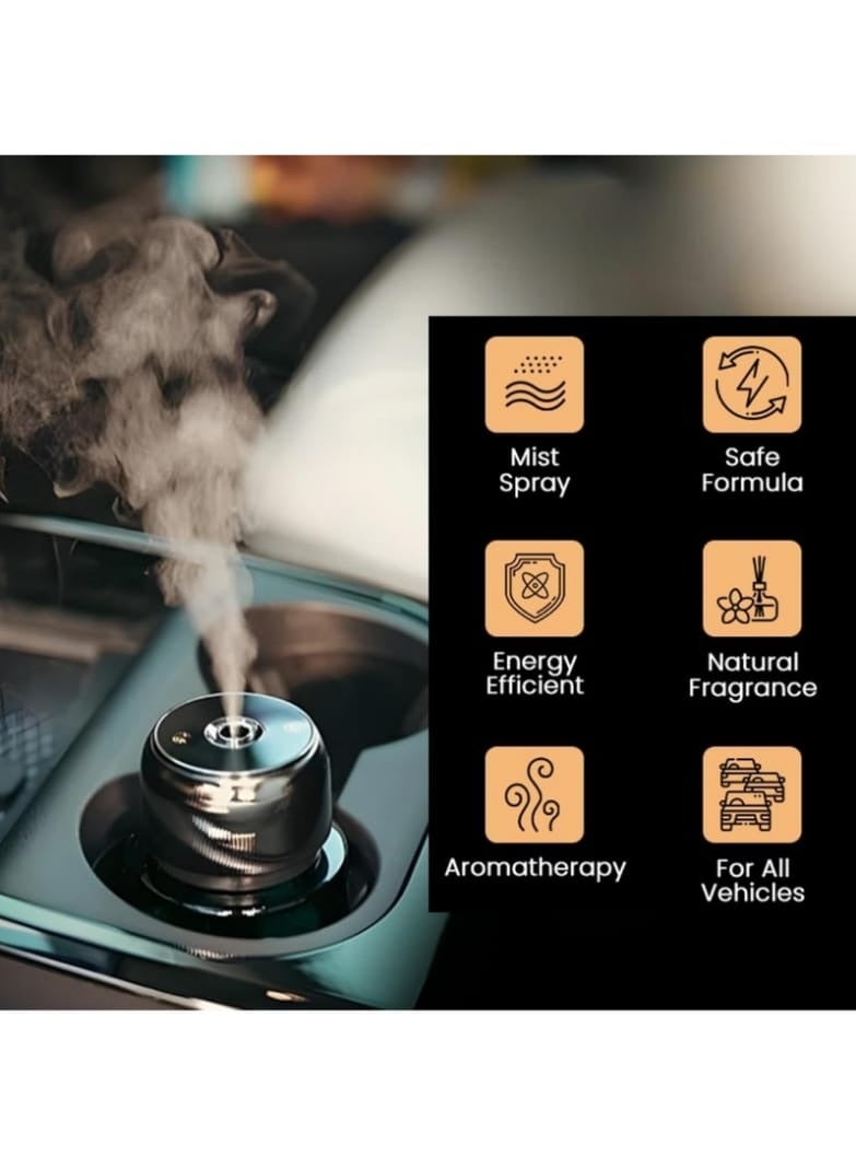 تقليدي معطر هواء ذكي للسيارة بسعة 160 مل مملوء بزيت عطري طبيعي – ناشر روائح مع إضاءة السماء المرصعة بالنجوم، قابل لإعادة الشحن عبر USB بـ 3 أوضاع لرش العطر للسيارة، المنزل والمكتب - Image 4