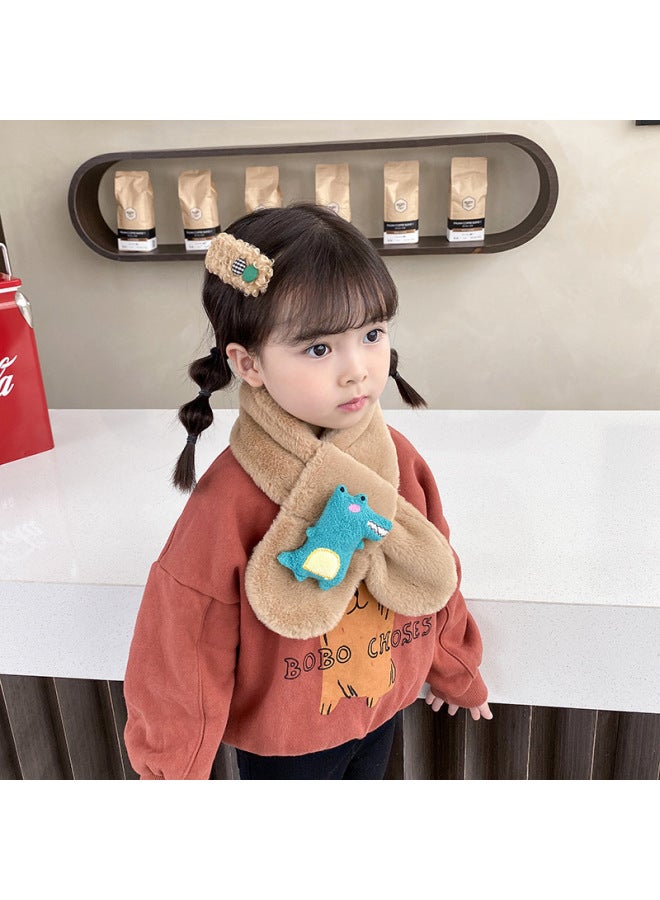 New Children's Scarf Autumn And Winter Plush New Year Christmas Cute Thickened Cartoon Imitation Rabbit Fur Baby Scarf