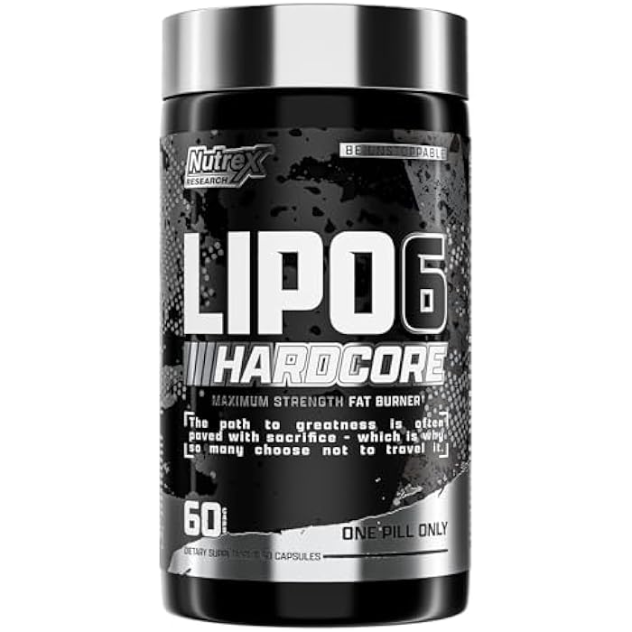 Nutrex Research Lipo-6 Hardcore Supplement, Supports Metabolism & Energy, Dietary Capsules – 60 Count - Image 1