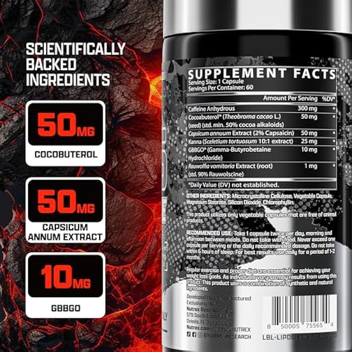 Nutrex Research Lipo-6 Hardcore Supplement, Supports Metabolism & Energy, Dietary Capsules – 60 Count - Image 5