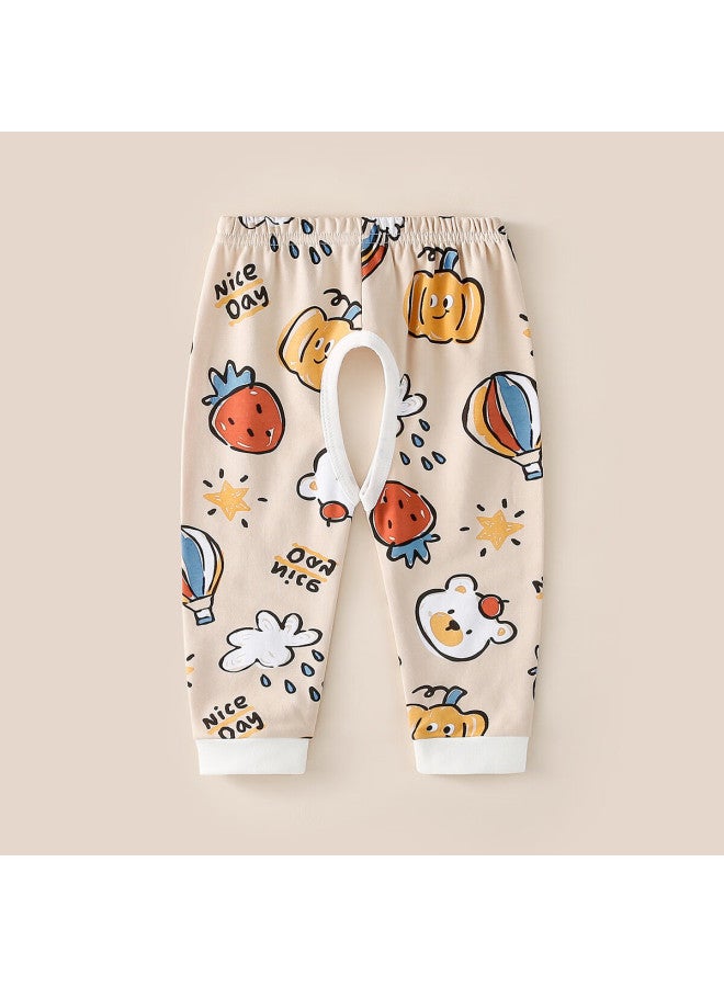 Doxilu Newborn Baby Pants Boys Cotton Fleece Leggings Four Seasons Girls Pure Cotton Open Crotch Pants Colorful World 90