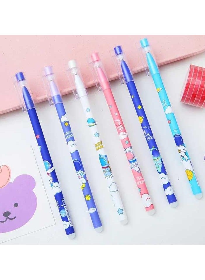 Generic Erasable Gel Pens with Magic Eraser Attached 0.5mm, Cute Erasable Pens, Student Gifts, Office Supplies 2 Dry Erase Pens  - Image 1