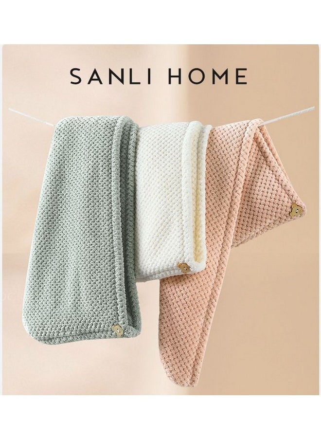 SANLI - Dry Hair Cap For Women, Super Water-Absorbent Hair Towel Wrap, Quick-Drying Thickened New Dry Hair Artifact, Hair-Washing Blow-Free Twist Turban, Fast Hair Drying Shower Cap With Buttons - Image 1