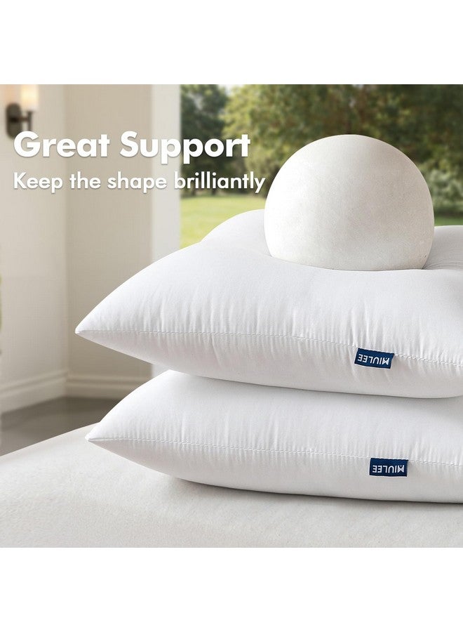 MIULEE MIULEE Pack of 4 20x20 Outdoor Pillow Inserts, Water-Resistant Throw Pillow Inserts Decorative Premium Square Pillow Stuffer Sham for Porch Swing Couch Sofa Cushion Patio Furniture - Image 4