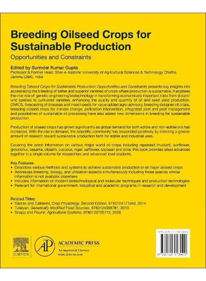 Breeding Oilseed Crops for Sustainable Production: Opportunities and Constraints