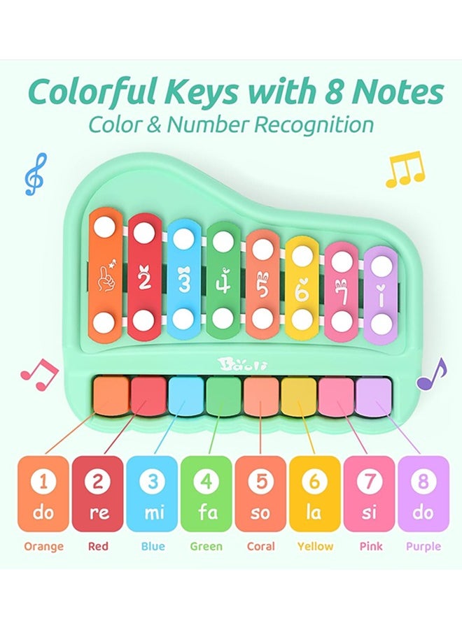 Generic 2 in 1 Baby Piano Toy for Toddlers 1-3 Years Old, 8 Multicolored Key Keyboard Baby Xylophone Piano, Preschool Educational Musical Learning Instruments Toy for Baby Kids Girls Boys  - Image 2