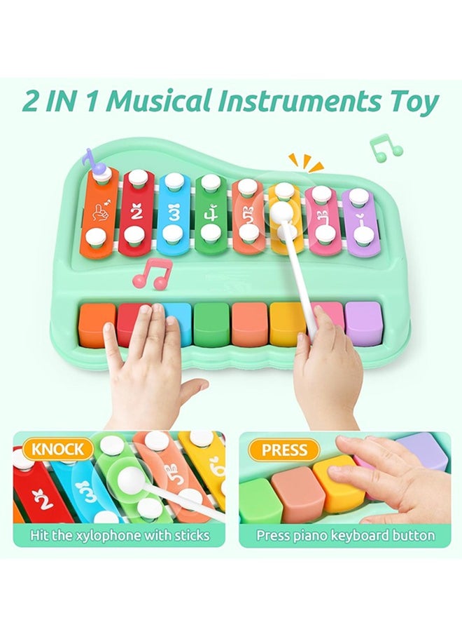 Generic 2 in 1 Baby Piano Toy for Toddlers 1-3 Years Old, 8 Multicolored Key Keyboard Baby Xylophone Piano, Preschool Educational Musical Learning Instruments Toy for Baby Kids Girls Boys  - Image 3