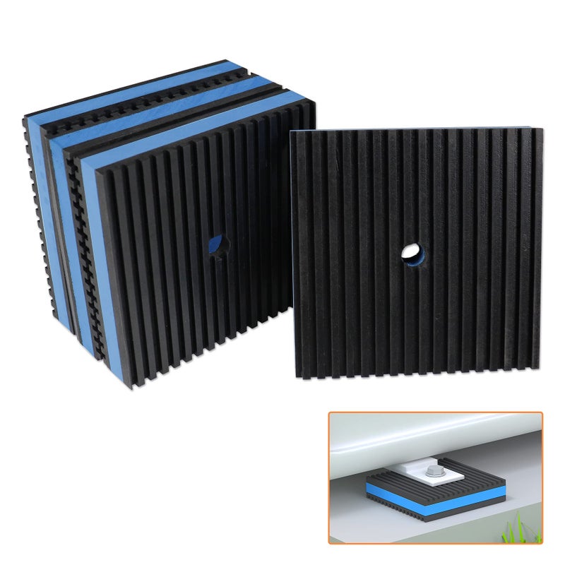 GCGOODS وسادة مطاطية مضادة للاهتزاز GCGOODS 4 x 4 x 78 ثقيلة الوزن مع وسادات عزل EVA زرقاء لوحدات تكييف الهواء وضواغط الهواء وآلات الغسيل والتجفيف حزمة من 4