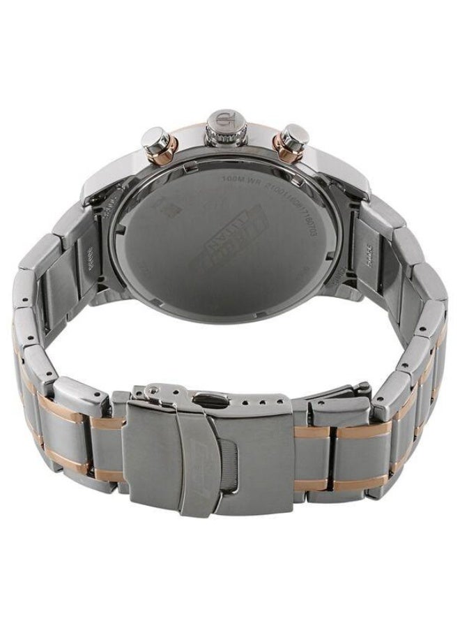 TITAN Octane Quartz Chronograph with Date White Dial Two Toned Silver & Rose Gold Stainless Steel Strap Watch for Men - 90086KM02 - Image 4