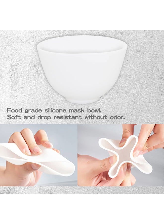 FERCAISH 4Pcs Diy Face Mask Mixing Bowl, Microwavable Silicone Facial Mud Bowl Cosmetic Beauty Tool for Home Salon(White) - Image 3