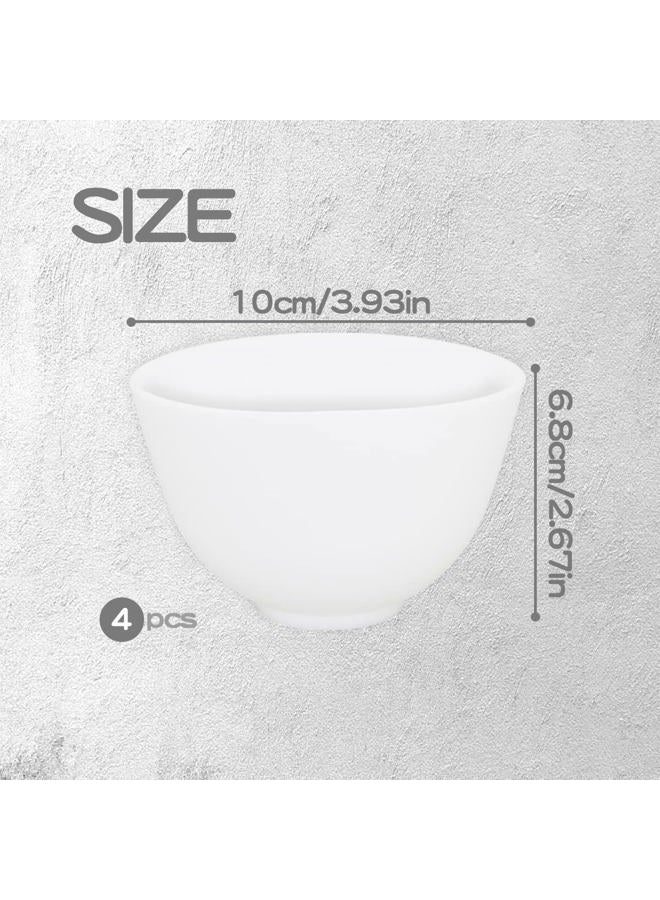 FERCAISH 4Pcs Diy Face Mask Mixing Bowl, Microwavable Silicone Facial Mud Bowl Cosmetic Beauty Tool for Home Salon(White) - Image 2