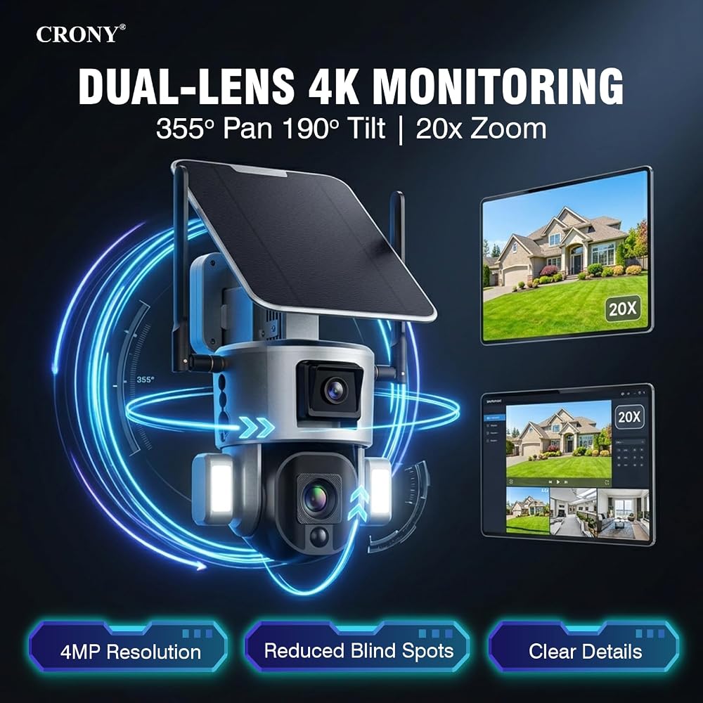 crony Crony S5 Solar Security Camera 20000mAh Z3E5E2C11F11A1AC3B890Z