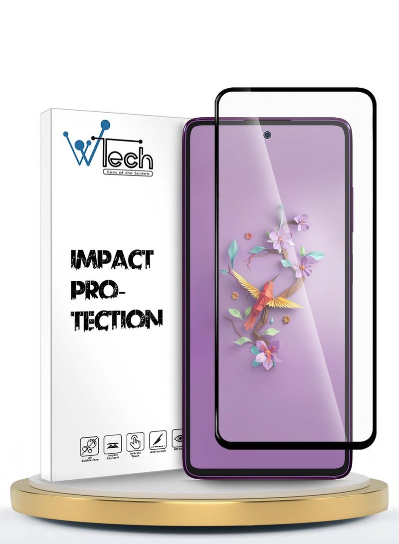Wtech HMD Crest Max 5G 2024 Premium E2E Series Full Glue Full Cover Tempered Glass Screen Protector - Clear/Black - Image 1