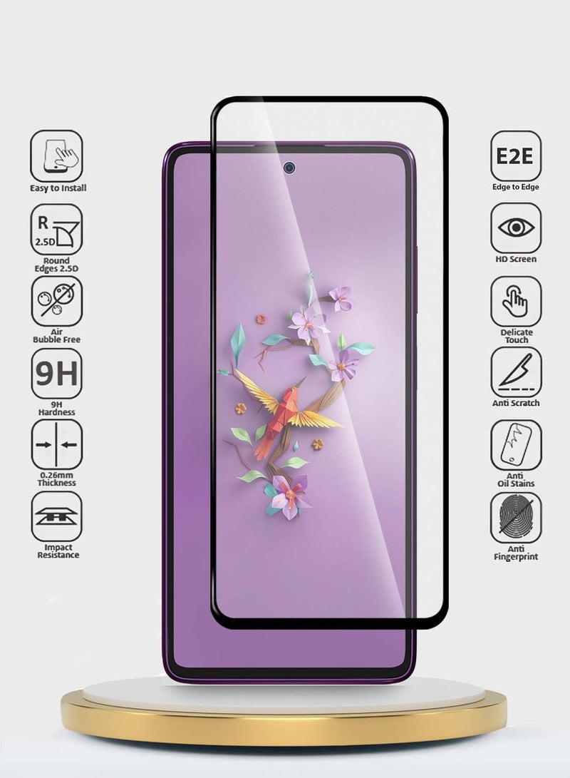 Wtech HMD Crest Max 5G 2024 Premium E2E Series Full Glue Full Cover Tempered Glass Screen Protector - Clear/Black - Image 2