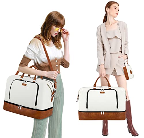 TIBES Travel Weekender Bag for Women, Overnight Bag with Shoe Compartment Oversized Travel Duffel Bag Carry On Tote 21" - Image 2