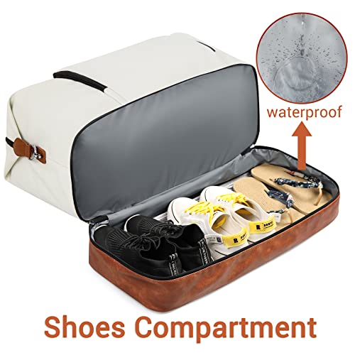 TIBES Travel Weekender Bag for Women, Overnight Bag with Shoe Compartment Oversized Travel Duffel Bag Carry On Tote 21" - Image 4