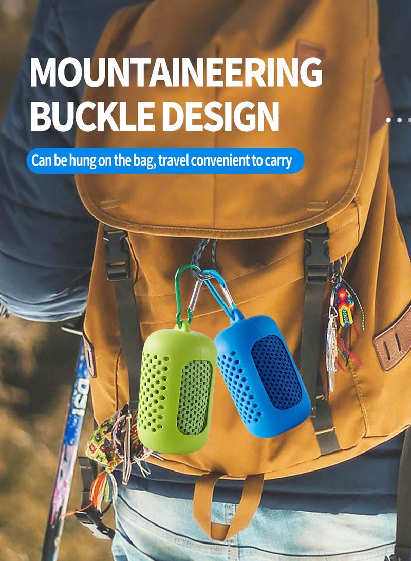 BEIRUI منشفة رياضية باردة من الحرير الجليدي قابلة للحمل 2 قطعة، علبة تخزين سيليكون، منشفة باردة سريعة الجفاف وامتصاص العرق ناعمة مع تأثير تبريد، عالية الامتصاص وقابلة للتنفس - Image 2