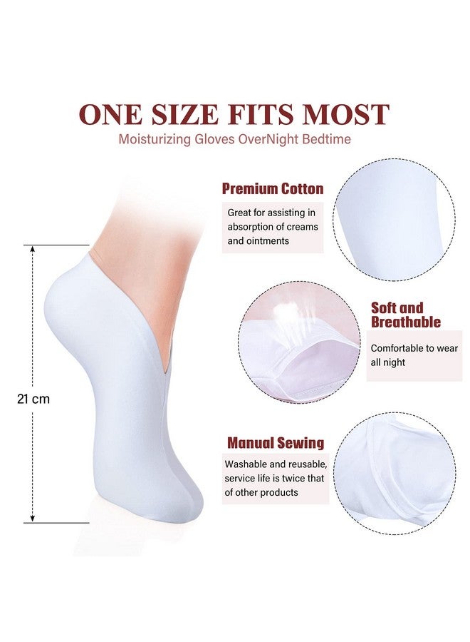 Geyoga 5 Pairs Moisturizing Socks Overnight Spa Socks for Dry Feet, Moisture Enhancing Socks, Cosmetic Moisturizing Socks for Women and Men, White - Image 2