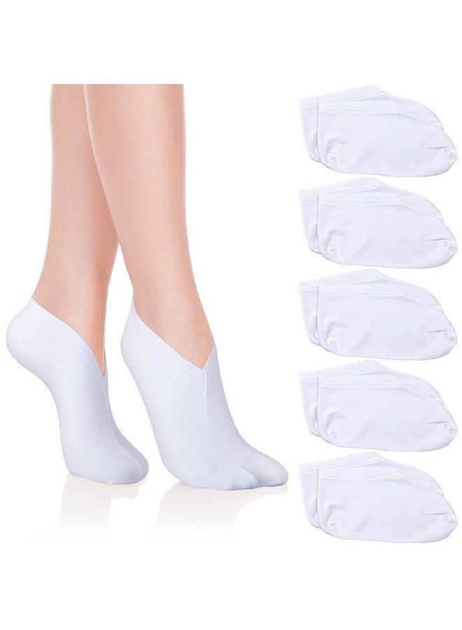Geyoga 5 Pairs Moisturizing Socks Overnight Spa Socks for Dry Feet, Moisture Enhancing Socks, Cosmetic Moisturizing Socks for Women and Men, White - Image 1