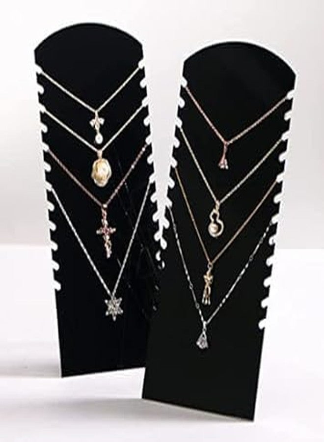 Anistuff 2PCS Acrylic Jewelry Display Stand – Black Necklace Holder Rack for Jewelry Show, Exhibition & Storage | Durable Acrylic Jewelry Organizer for Shops & Home - Image 1