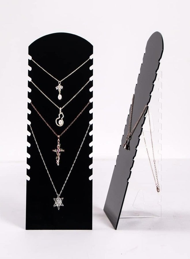 Anistuff 2PCS Acrylic Jewelry Display Stand – Black Necklace Holder Rack for Jewelry Show, Exhibition & Storage | Durable Acrylic Jewelry Organizer for Shops & Home - Image 4