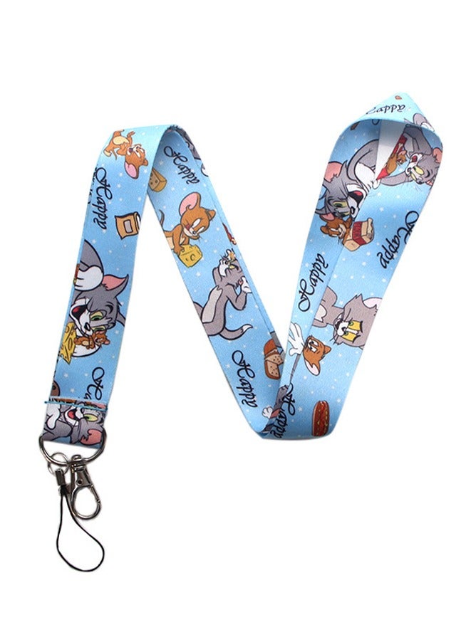 Tom and Jerry Neck Strap Lanyard Keychain- Versatile DIY Polyester Hanging Rope,ID Credit Card Pass Lanyard for Gym,Company, school,Keys & Accessories - Image 1
