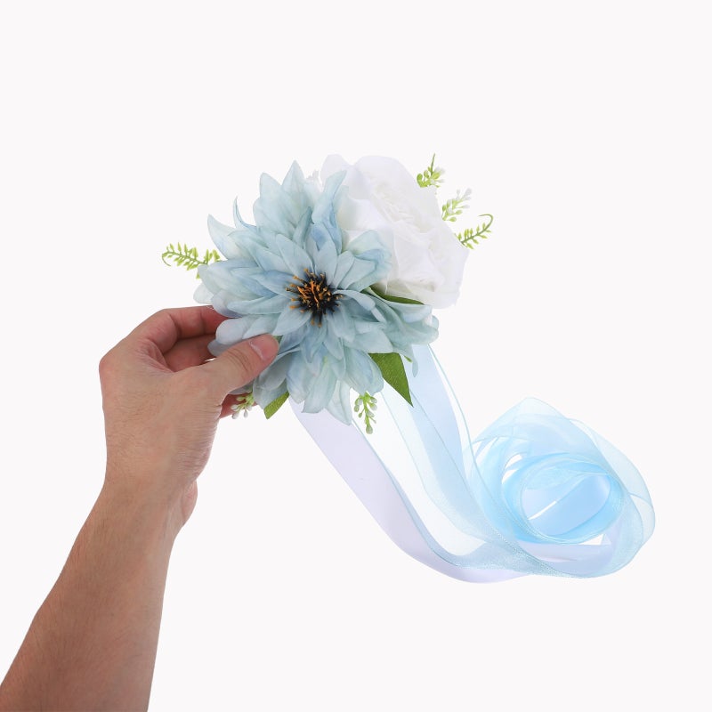 Chair Decor For Wedding: Flower Curtain Tiebacks - Artificial Floral Holdbacks For Drapes - Ceremony Aisle Decor Bridal Shower Chair Decorations - Image 2