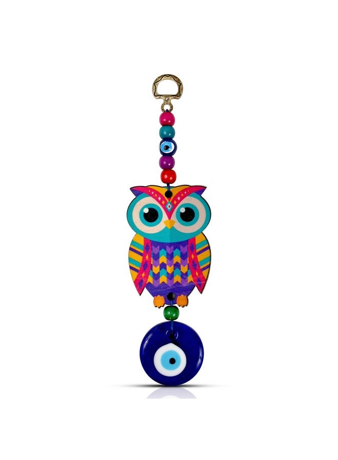 VKORA Multi Colored Owl Shaped Blue Evil Eye Hanging for Car Home & Office Decor - Image 1