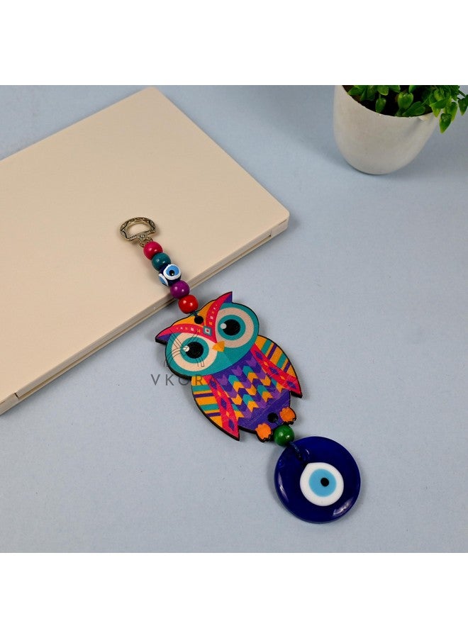 VKORA Multi Colored Owl Shaped Blue Evil Eye Hanging for Car Home & Office Decor - Image 3