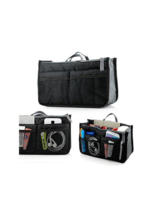 Gearonic Tm GEARONIC TM Lady Women Travel Insert Organizer Compartment Bag Handbag Purse Large Liner Tidy Bag - Black - Image 1