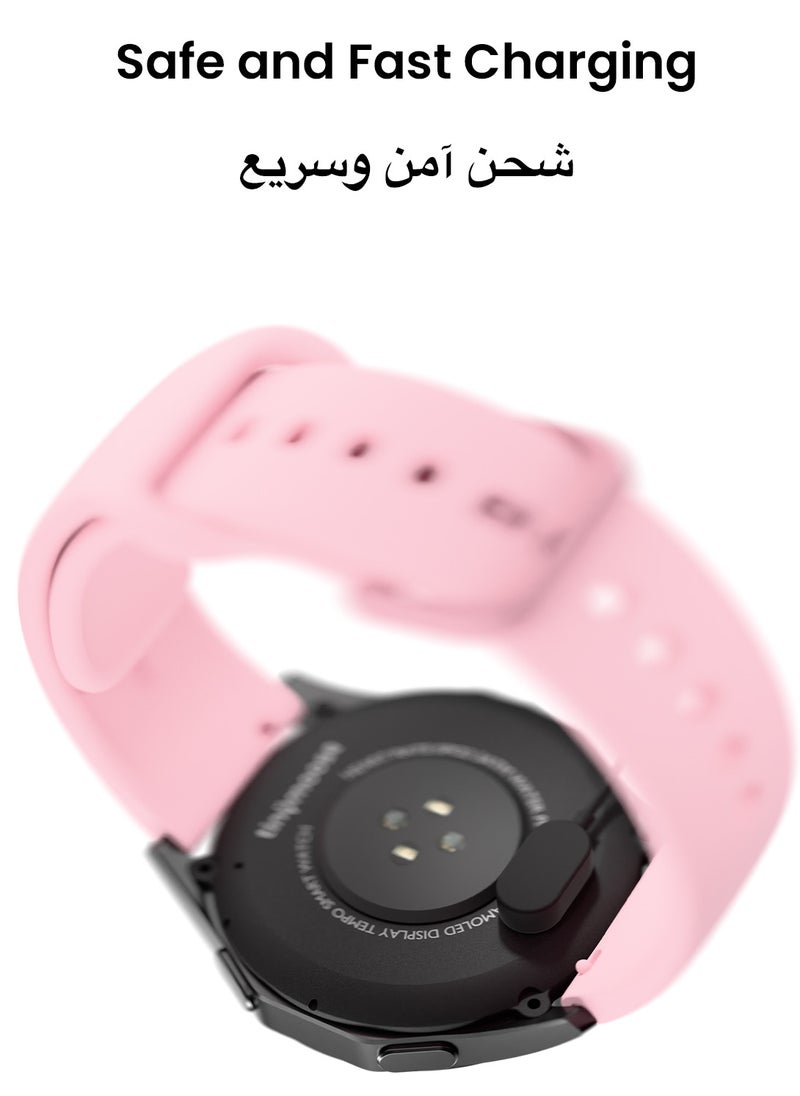 TinyMoose - Atlas Smartwatch | Super HD AMOLED Display, Built-In GPS, AI-Powered Fitness Tracking, 15-Day Battery Life, Heart Rate & SpO2 Monitor, 30M Water Resistant, Bluetooth Calling, Super Responsive Touchscreen, for Android & iOS – Shadow Pink - Image 1