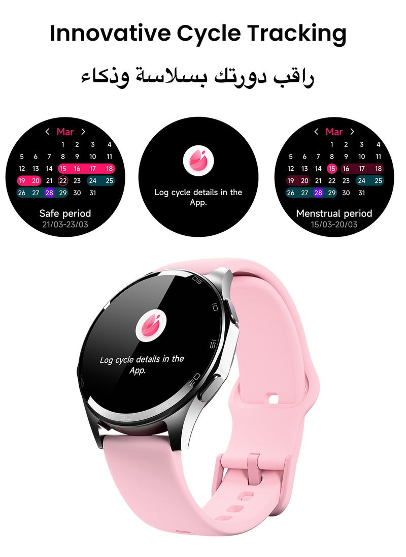 TinyMoose - Atlas Smartwatch | Super HD AMOLED Display, Built-In GPS, AI-Powered Fitness Tracking, 15-Day Battery Life, Heart Rate & SpO2 Monitor, 30M Water Resistant, Bluetooth Calling, Super Responsive Touchscreen, for Android & iOS – Shadow Pink - Image 1