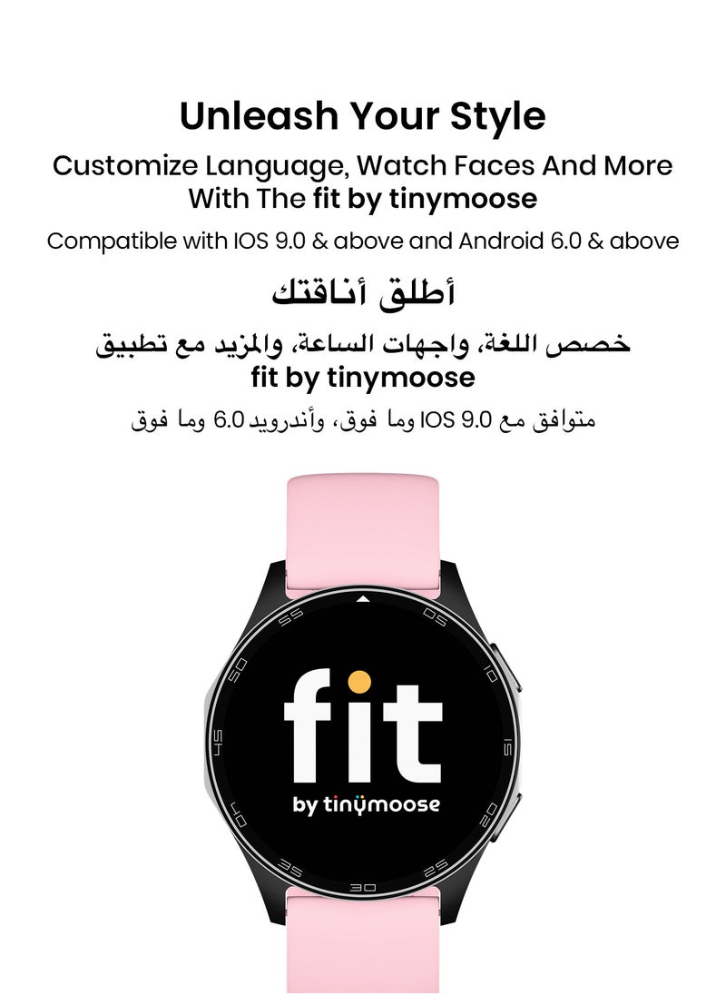 TinyMoose - Atlas Smartwatch | Super HD AMOLED Display, Built-In GPS, AI-Powered Fitness Tracking, 15-Day Battery Life, Heart Rate & SpO2 Monitor, 30M Water Resistant, Bluetooth Calling, Super Responsive Touchscreen, for Android & iOS – Shadow Pink - Image 1