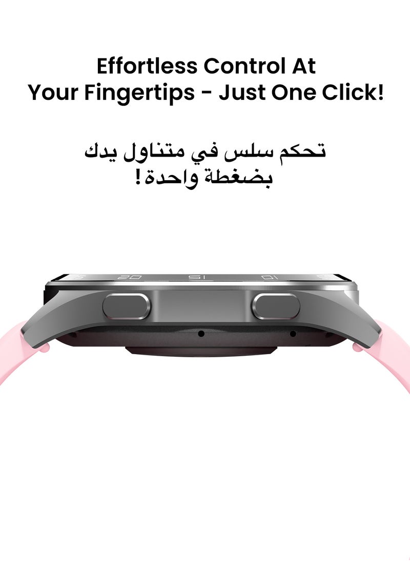 TinyMoose - Atlas Smartwatch | Super HD AMOLED Display, Built-In GPS, AI-Powered Fitness Tracking, 15-Day Battery Life, Heart Rate & SpO2 Monitor, 30M Water Resistant, Bluetooth Calling, Super Responsive Touchscreen, for Android & iOS – Shadow Pink - Image 1
