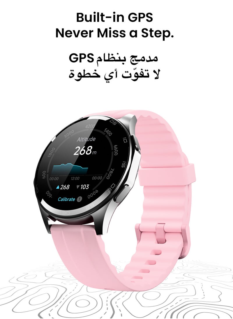 TinyMoose - Atlas Smartwatch | Super HD AMOLED Display, Built-In GPS, AI-Powered Fitness Tracking, 15-Day Battery Life, Heart Rate & SpO2 Monitor, 30M Water Resistant, Bluetooth Calling, Super Responsive Touchscreen, for Android & iOS – Shadow Pink - Image 1