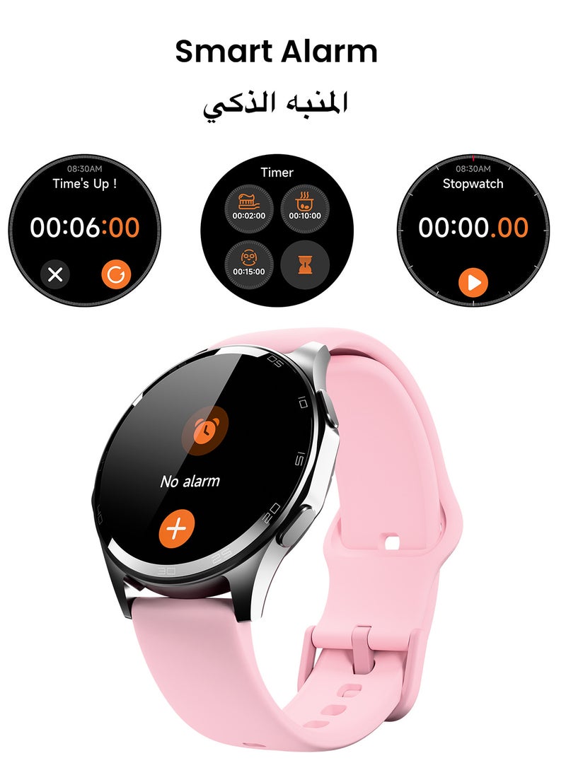 TinyMoose - Atlas Smartwatch | Super HD AMOLED Display, Built-In GPS, AI-Powered Fitness Tracking, 15-Day Battery Life, Heart Rate & SpO2 Monitor, 30M Water Resistant, Bluetooth Calling, Super Responsive Touchscreen, for Android & iOS – Shadow Pink - Image 1