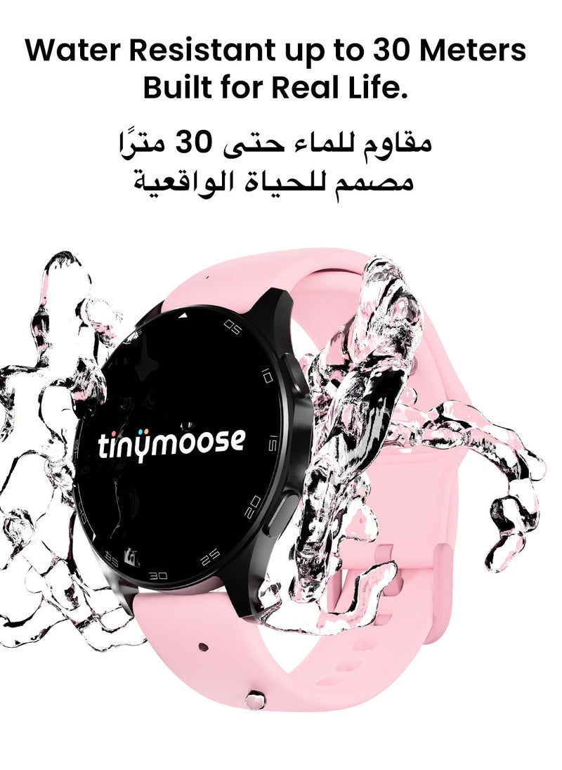 TinyMoose - Atlas Smartwatch | Super HD AMOLED Display, Built-In GPS, AI-Powered Fitness Tracking, 15-Day Battery Life, Heart Rate & SpO2 Monitor, 30M Water Resistant, Bluetooth Calling, Super Responsive Touchscreen, for Android & iOS – Shadow Pink - Image 1