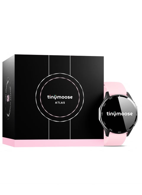 Atlas Smartwatch | Super HD AMOLED 1.43 inch Display, Built-In GPS, AI-Powered Fitness Tracking, 15-Day Battery Life, Heart Rate & SpO2 Monitor, 30M Water Resistant, Bluetooth Calling, Super Responsive Touchscreen, for Android & iOS – Shadow Pink
