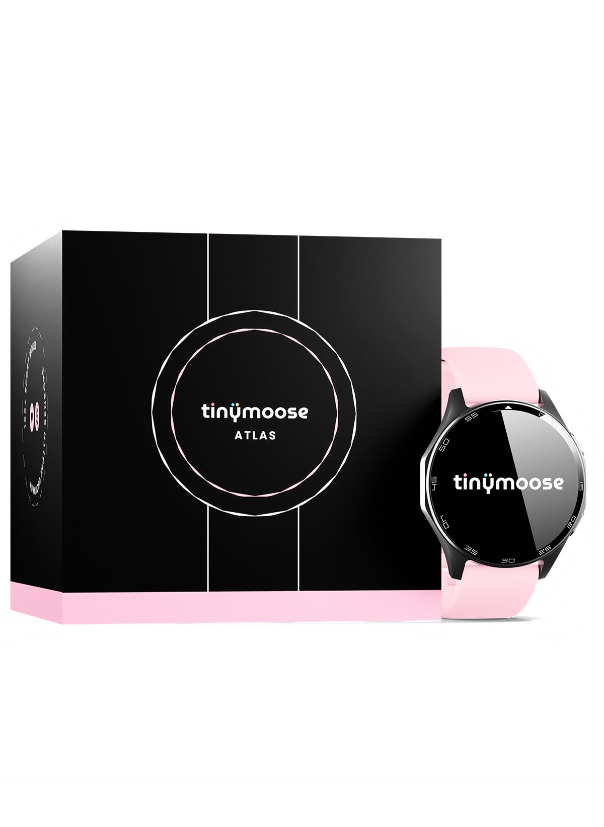 TinyMoose Tinymoose Atlas Smartwatch | AMOLED Display, GPS, AI-Powered Fitness Tracking, 15-Day Battery Life, Heart Rate & SpO2 Monitor, 30M Water Resistant, Bluetooth Calling, Super Responsive Touchscreen, for Android & iOS – Shadow Pink 