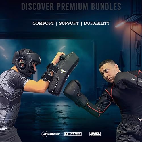 Mytra Fusion Muay Thai Pads Curved Kick pad MMA, Kickboxing, Martial Arts, Karate Punching Thai Pads X 1 Unit Single (Black) - Image 3