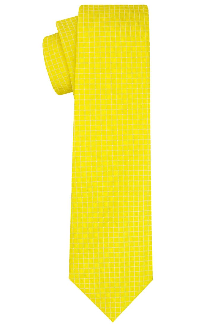 KissTies Mens Sunflower Yellow Ties Graph Necktie Lemon Tie For Men - Image 2