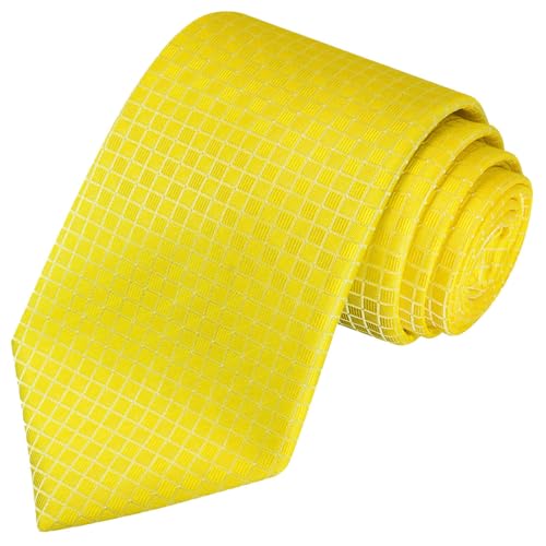 KissTies Mens Sunflower Yellow Ties Graph Necktie Lemon Tie For Men - Image 1