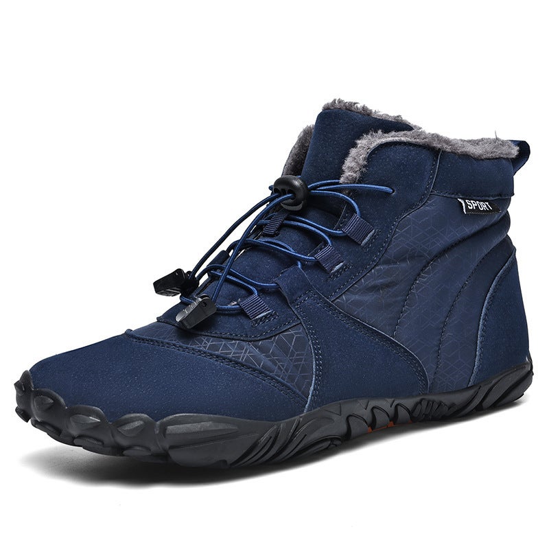 Five-Finger Outdoor Cotton Shoes, Non-Slip and Wear-Resistant, Couple''s Hiking Shoes, Warm High-Top Plus Wool Boots, Men''s and Women''s Cold-Proof Hiking Shoes - Image 1