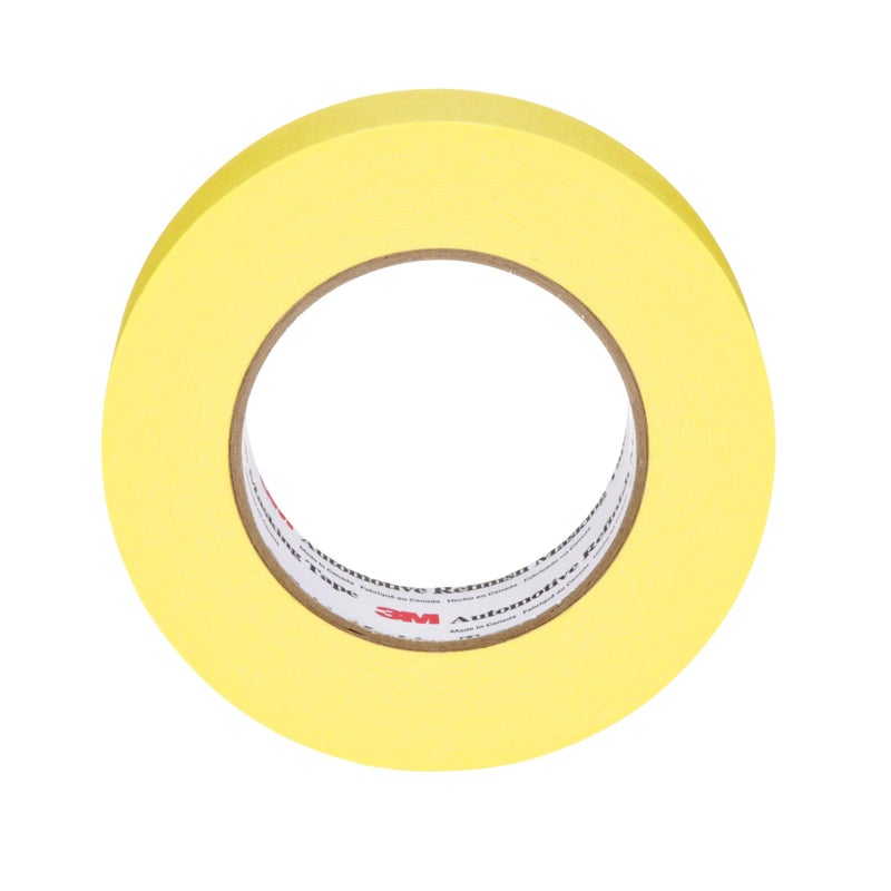 3M Automotive Refinish Masking Tape 388N, 06654, 36 mm x 55 m, Yellow, Crepe Backing, Moisture Resistant, Multi-Purpose - Image 2