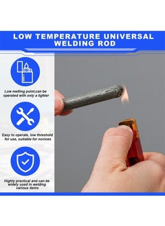Realfrog 12 PCS Low Temperature Universal Welding Rod Metal Easy Melt Welding Rods Sticks Low Melt Solder Pipe Welding Tools Electrode Aluminum Rod for Aluminum Stainless Steel Iron  - Image 2