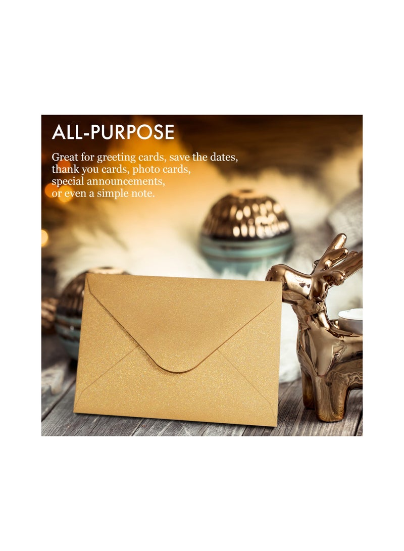 Zikra 100 Pcs Gift Card Envelopes Mini Envelopes Paper Business Card Envelopes Bulk Tiny Envelope Pockets for Small Note Cards Gold - Image 5
