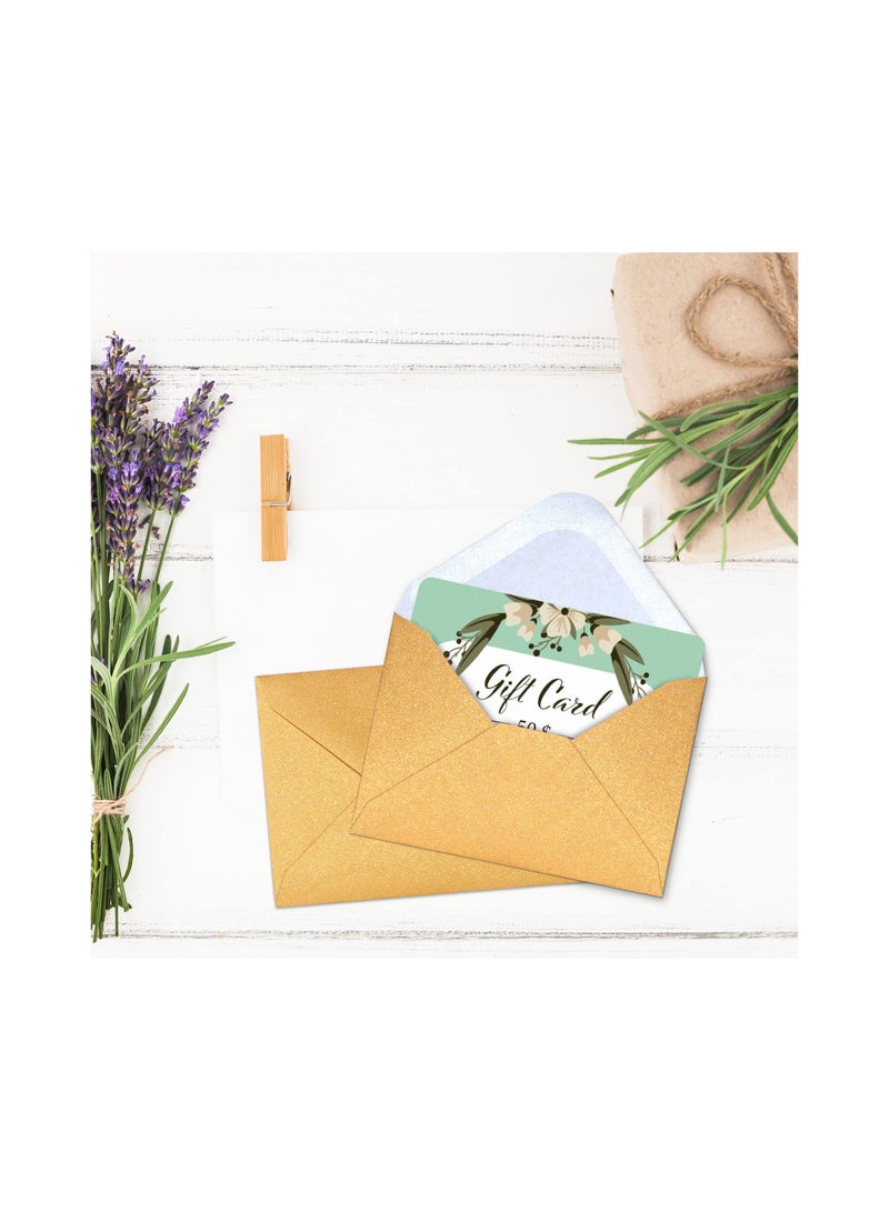 Zikra 100 Pcs Gift Card Envelopes Mini Envelopes Paper Business Card Envelopes Bulk Tiny Envelope Pockets for Small Note Cards Gold - Image 3
