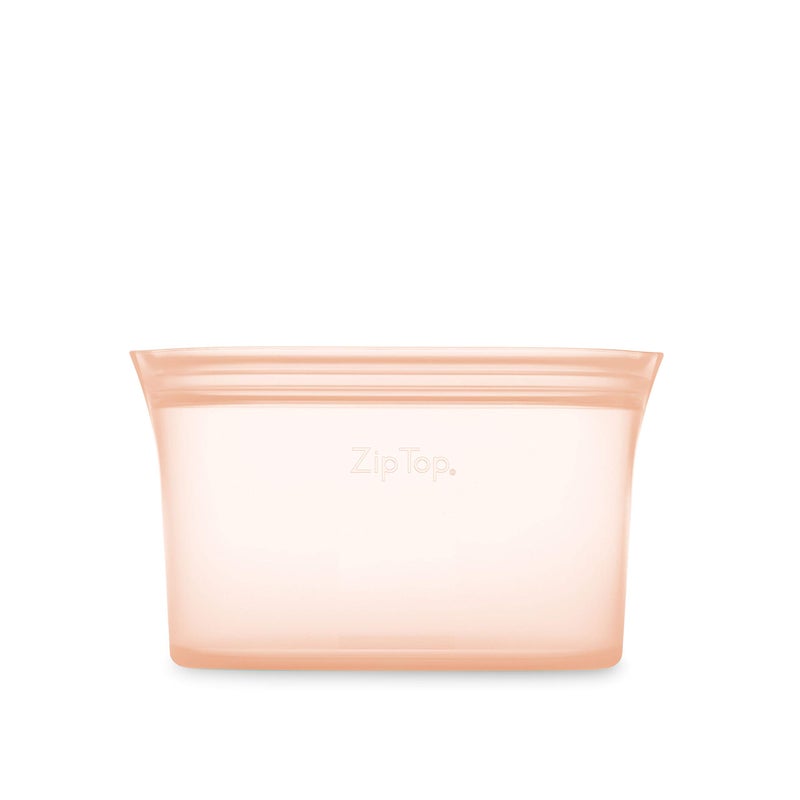 Zip Top Reusable Food Storage Bags | Small Dish [Peach] | Silicone Meal Prep Container | Microwave  Dishwasher and Freezer Safe | Made in the USA - Image 1